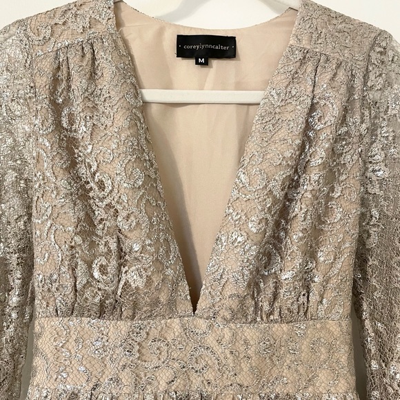 Corey Lynn Calter Anthropologie Lace Fit & Flare Cocktail Dress - Picture 4 of 8